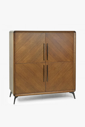 Design-Kommode Lissabon 4-türig auf Füßen, Holzoptik